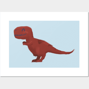 T-Rex - Cute Prehistoric Dinosaur cartoon Illustration Posters and Art